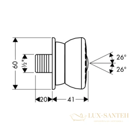 боковая форсунка hansgrohe bodyvette 28466000 хром