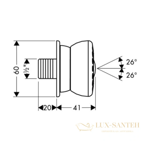 боковая форсунка hansgrohe bodyvette 28466000 хром