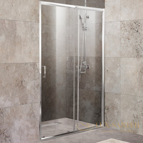 душевая дверь belbagno unique unique-bf-1-120/135-m-cr 135 см профиль хром, стекло матовое