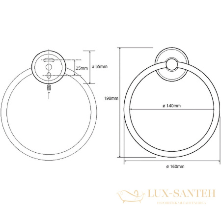 кольцо для полотенец bemeta trend-i 104104068, хром белый