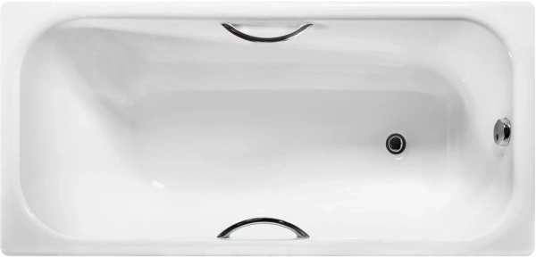 чугунная ванна wotte start 170x70 c отверстиями для ручек, start 1700x700ur, цвет белый