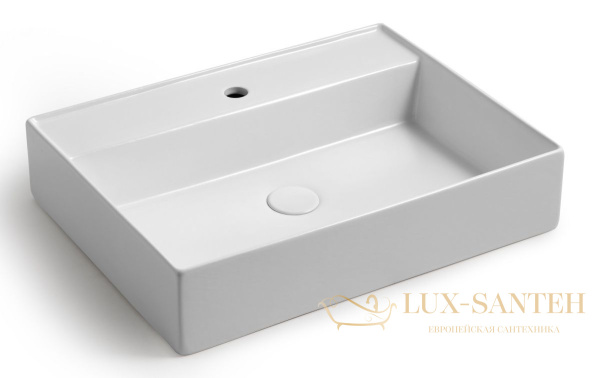 раковина прямоугольная white ceramic like w091705 60x46x13, черный матовый