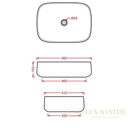 раковина artceram cognac col009 95 00 накладная 56*41 см, mint