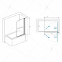 шторка rgw screens 06111508-11 на ванну sc-15 80х140, профиль хром, стекло прозрачное