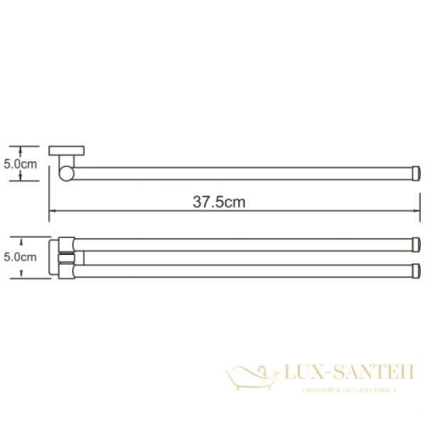 полотенцедержатель wasserkraft dill k-3931 37,5 см, хром