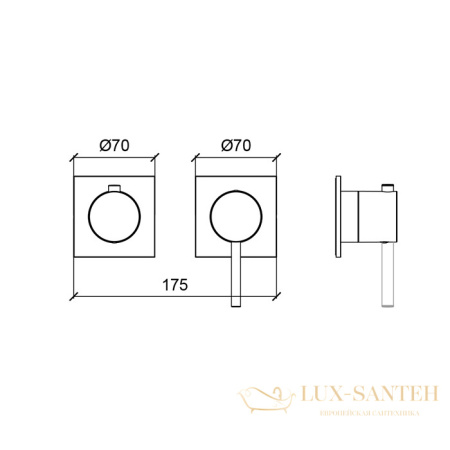 смеситель для душа встраиваемый almar modular e180191.hb, внешняя часть, на 2-3 выхода, латунь брашированная pvd