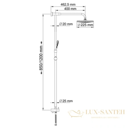 душевой комплект wasserkraft a066, хром