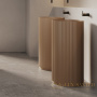 раковина напольная dea design pedestal basin, dd2803 450 1, искусственный камень, d450хh900 мм, dark camel