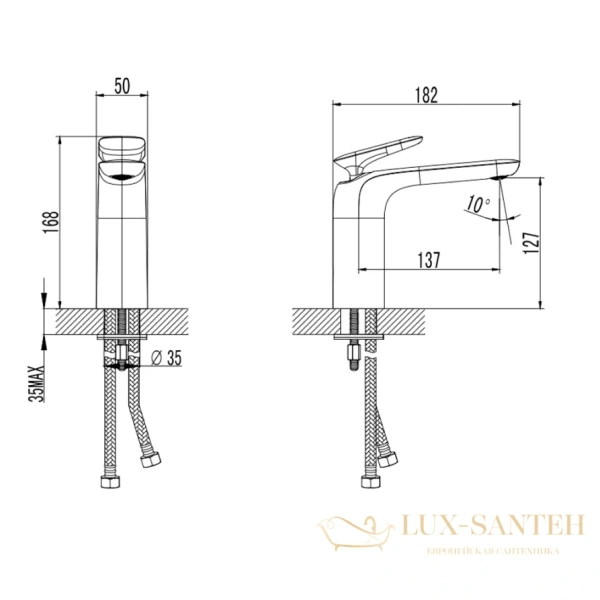 смеситель для раковины aquame como aqm6510mb, черный матовый