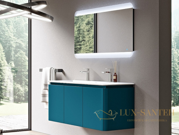 тумба под раковину cezares stylus 55232 140 см подвесная, blu petrolio