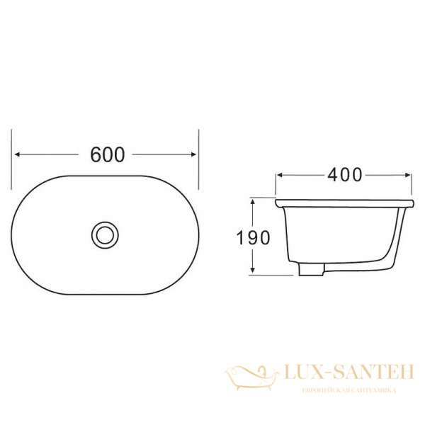 раковина belbagno bb1004 60 см, белый