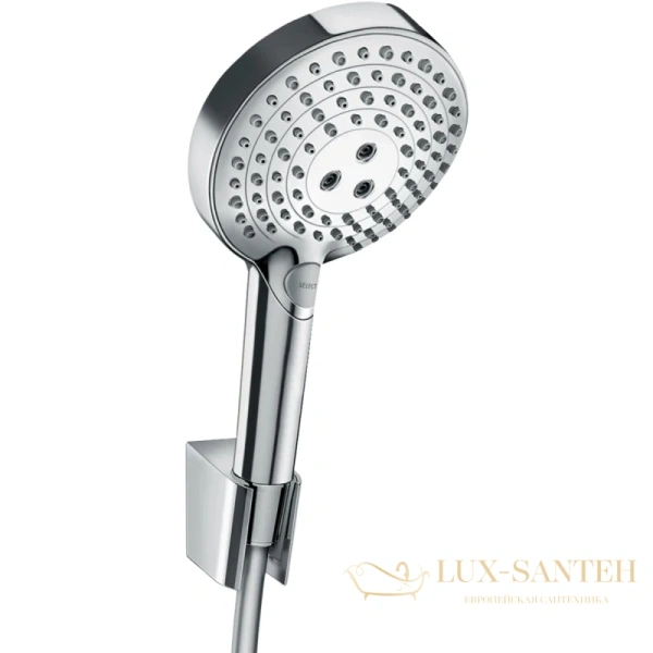 душевой набор hansgrohe raindance select s 27668000, 120 3jet powderrain с держателем и шлангом 160 см, хром