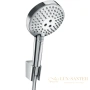 душевой набор hansgrohe raindance select s 27668000, 120 3jet powderrain с держателем и шлангом 160 см, хром