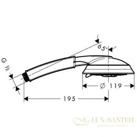 душевая лейка hansgrohe raindance classic 100 air 3jet 28548090, хром/золото