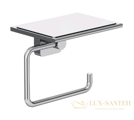 держатель для туалетной бумаги с полкой для телефона  kludi vela s, 2597105, хром глянцевый