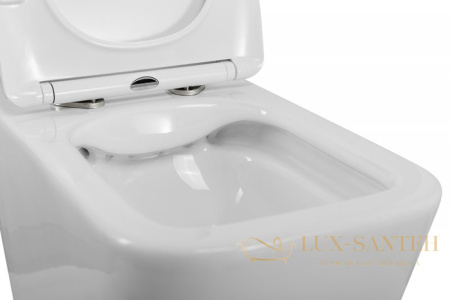 унитаз подвесной belbagno due 2.0 bb7107chr/sc безободковый, с сиденьем микролифт, белый глянцевый