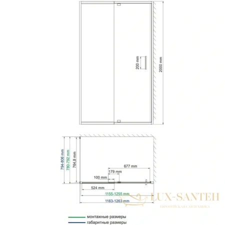 душевой уголок wasserkraft berkel 48p06 116-126х80 см 