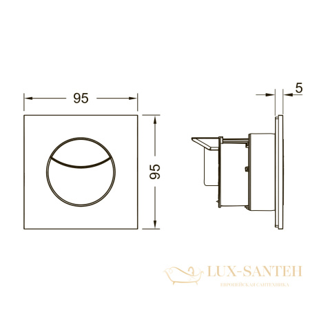 пневматическая дистанционная пластиковая панель смыва унитаза teceflushpoint для двойной системы смыва, квадратная, хром глянцевый, 9240979