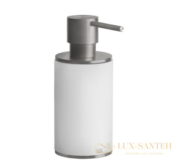 дозатор gessi 316 accessories 54737.239 настольный, steel brushed/белый