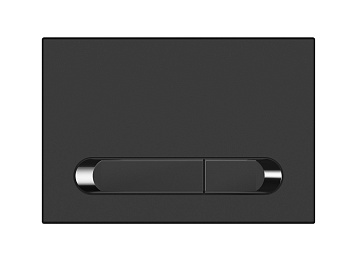 кнопка cersanit estetica пластик черный матовый с рамкой хром, 64112, цвет черный