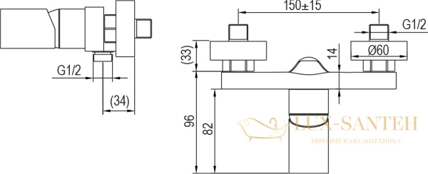 однорычажный смеситель aqg tube 01tub310cr для душа с набором для душа setp, хром