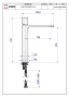 высокий однорычажный смеситель aqg qb 01qbe120cr для раковины без донного клапана, хром