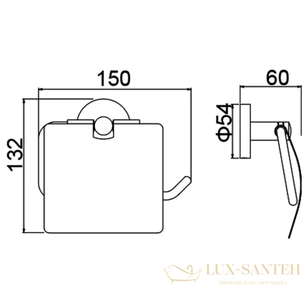 бумагодержатель timo saona 13042/18, черное золото