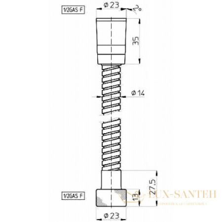 душевой шланг bossini doppia aggraffatura a00048d.030 1,75 м, хром