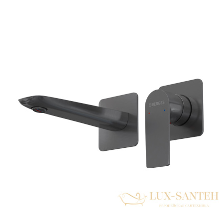 смеситель для раковины встраиваемый berges ventas s, 076014, оружейная сталь