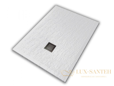 поддон керамический hatria petra_h3 pa12008000100 с сифоном, 120x80x3 см, белый/нержавеющая сталь