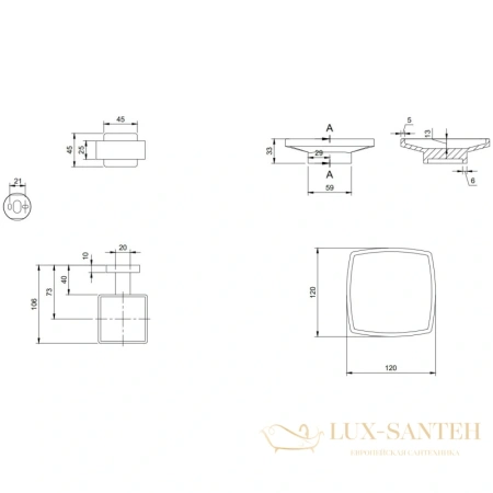 мыльница villeroy & boch elements-striking tva15202000061, хром