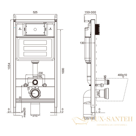 комплект aquame aqm41002pro: инсталляция aqm4002, панель смыва aqm4102cr, унитаз aqm2002pro, шумоизоляция aqm0005