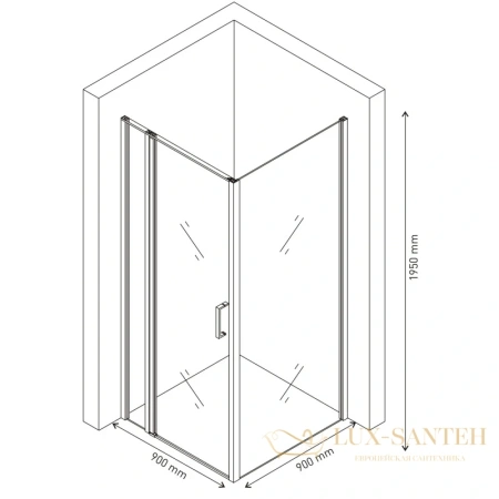 душевой уголок berges urban 061011 90х90 см