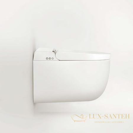 унитаз подвесной 38х59 см artceram hype khyv001 05 00, с крышкой-биде и дистанционным пультом,  saniglaze matt white
