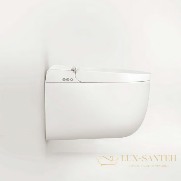 унитаз подвесной 38х59 см artceram hype khyv001 05 00, с крышкой-биде и дистанционным пультом,  saniglaze matt white
