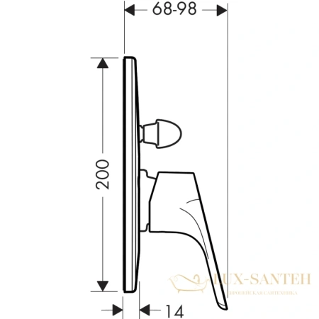 смеситель для ванны hansgrohe focus e2 31947000, хром