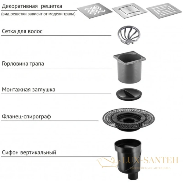 душевой трап berges platz antik 092060 99x99/50 мм, золото