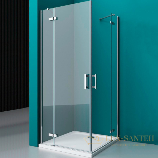 душевой уголок belbagno kraft kraft-a-22-100-c-cr 100х100 см профиль хром, стекло прозрачное