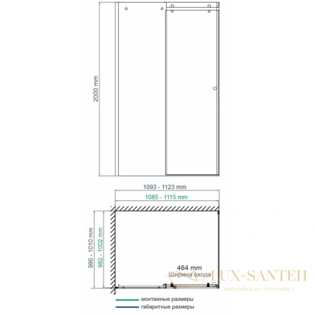 душевой уголок wasserkraft vils 56r16 110х100 см 