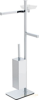 стойка stil haus urania u21m(36): мыльница + полотенцедержатель + бумагодержатель + ерш металлический, никель сатин