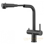 смеситель для кухни под фильтр с выдвижным изливом milacio mcu.561.tb, total black