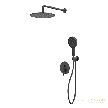 душевая система для душа скрытого монтажа whitecross y, yset04topbl, черный матовый