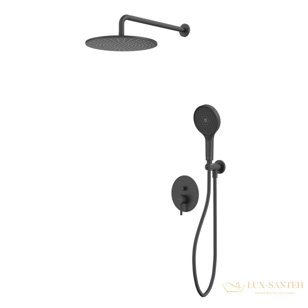 душевая система для душа скрытого монтажа whitecross y, yset04topbl, черный матовый