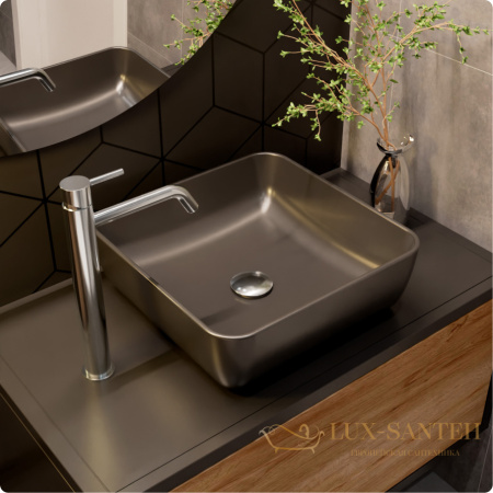 раковина накладная aquame aqm5011mb, 390*390 мм, черный матовый