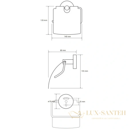 бумагодержатель bemeta coral 158112012, медное золото глянец