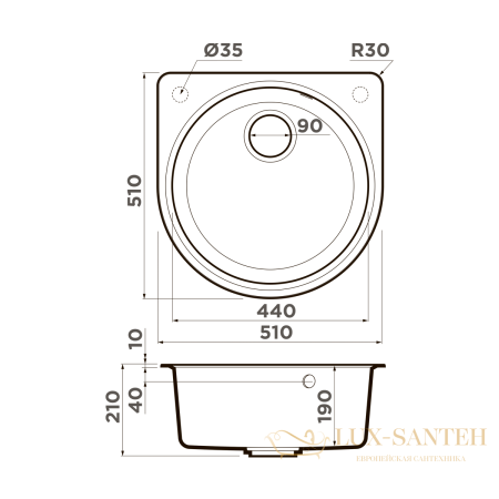 кухонная мойка omoikiri akegata 51-bl artgranit х черный, 4993758