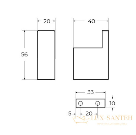 крючок cezares slider-hk-in, нержавеющая сталь