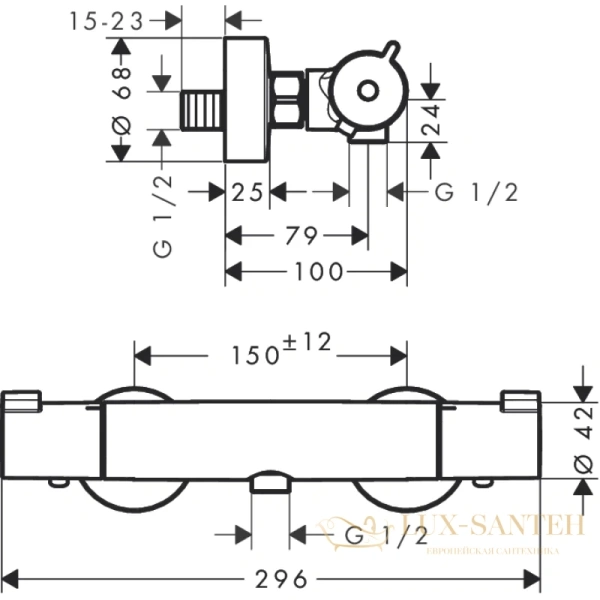 смеситель термостатический для душа hansgrohe ecostat 1001 cl 13211000