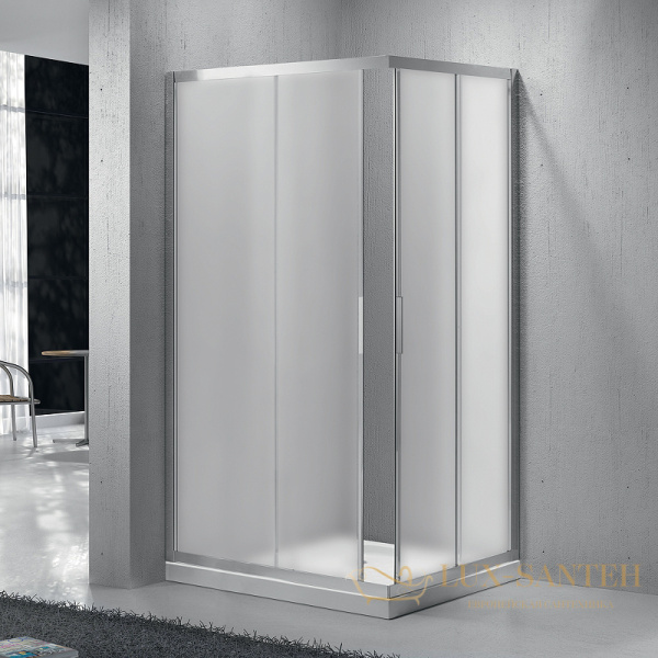 душевой уголок belbagno sela sela-ah-2-120/90-p-cr 120х90 см профиль хром, стекло рифленое