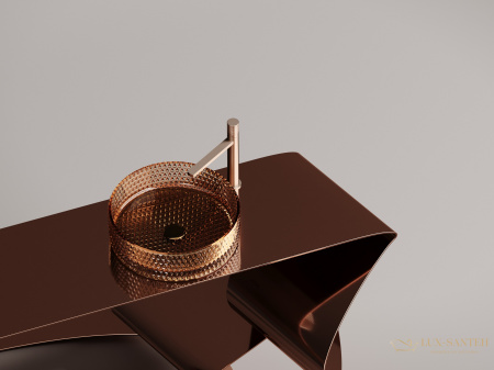 умывальник чаша накладная круглая цвет бежевый, ceramica nova cristal 360*360*112мм cn6058